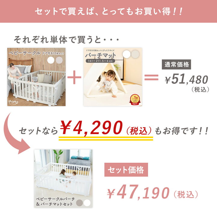 楽天市場】レビュープレゼント中！ ベビーサークル マットセット 