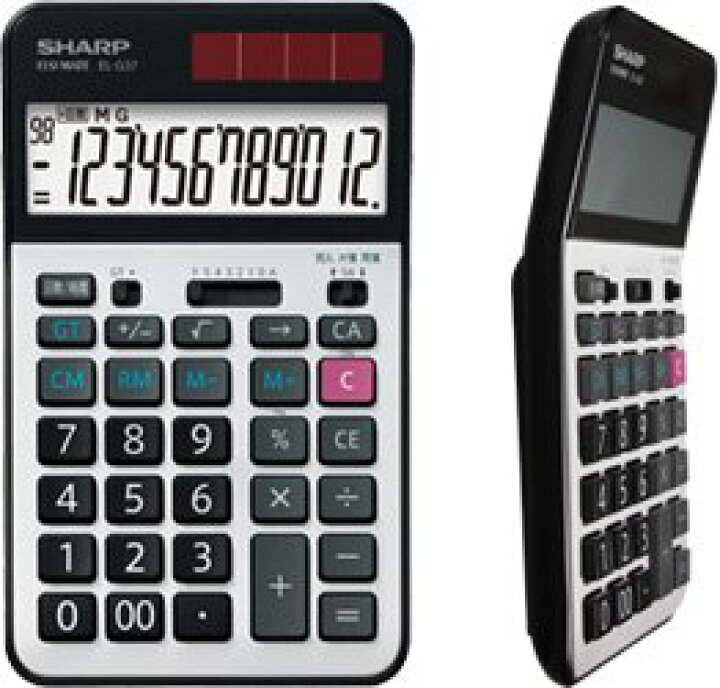 楽天市場】【新品】 シャープ EL-G37 学校用電卓 12桁 早打ち機能（2  