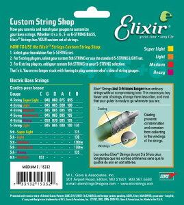 【新品】 Elixir エリクサー ベースバラ弦 NANOWEB ニッケル 6弦用 Long Scale .032 #15332 【国内正規品】 wwzq1cm