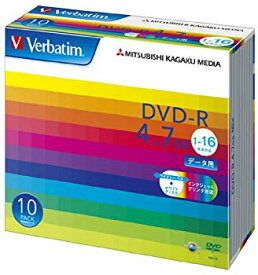 【中古】(未使用・未開封品)　三菱化学メディア Verbatim DVD-R 4.7GB 1回記録用 1-16倍速 5mmケース 10枚パック ワイド印刷対応 ホワイトレーベル DHR47JP10V1 og8985z