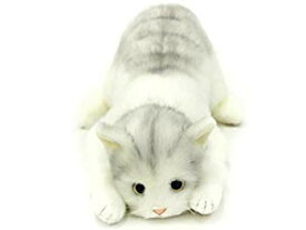 【中古】日本製 リアルな猫のぬいぐるみ 58cm (トラグレーL目明き) dwos6rj