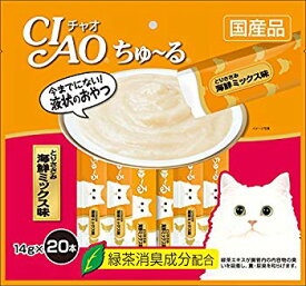 【中古】チャオ (CIAO) 猫用おやつ ちゅ~る とりささみ 海鮮ミックス味 14g×20本入 d2ldlup