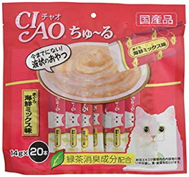 【中古】チャオ (CIAO) 猫用おやつ ちゅ~る まぐろ 海鮮ミックス味 14g×20本入 d2ldlup
