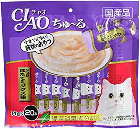 【中古】チャオ (CIAO) 猫用おやつ ちゅ~る かつお ほたてミックス味 14g×20本入 2zzhgl6