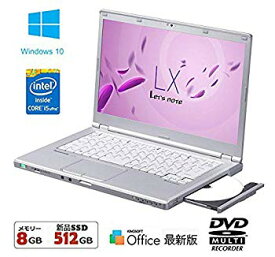 【中古】【大容量新品SSD搭載】【Win 10搭載】Panasonic Let's note CF-LX3 ★高性能第4世代Core i5 1.9GHz／8GBメモリ／SSD 512GB／14インチ／WiFi／DV e6mzef9