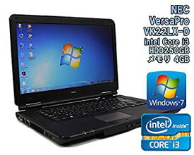 【中古】【初期設定済！★中古ノートパソコン!】NEC VersaPro VK22LX-D Windows7 15.6インチ Core i3 2330M 2.20GHz メモリ4GB HDD250GB【安心の90日保証 2zzhgl6