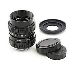 【中古】(未使用・未開封品)　(バシュポ) Pixco CCTVレンズ 25mm f/1.4 Cマウントテレビカメラレンズ - Micro Four Thirds カメラ (ブラック) +Cマウントアダプター 撮影 用 ( qdkdu57