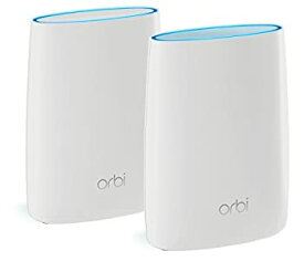 【中古】NETGEAR メッシュWiFi無線LANルーター2台セット 11ac 速度AC3000 トライバンド Orbi 推奨60台/350 RBK50