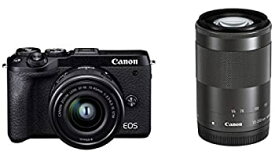 【中古】(未使用・未開封品)Canon ミラーレス一眼カメラ EOS M6 Mark II ダブルズームキット ブラック EOSM6MK2BK-WZK