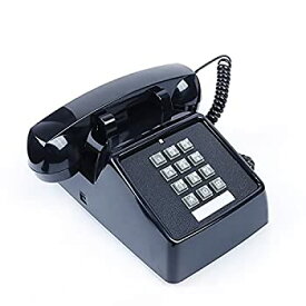 【中古】QUOXO 伝統的なコード付きのレトロな家庭用電話機、古典的なアナログの基本的な電話、自宅オフィスホテルのためのヴィンテージアンティークの古