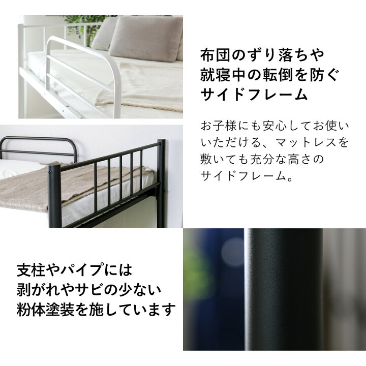 楽天市場】ロフトベッド パイプベッド ロータイプ ベッド シングル 