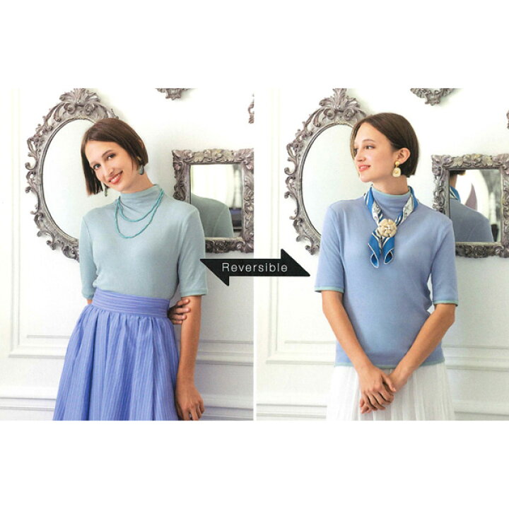 マデリン / ＳＡＬＥ（セール） 天使の綿シフォン ハイネック５分袖（２重袖） 【最安値！！ 】 天使の綿シフォン L 5部袖