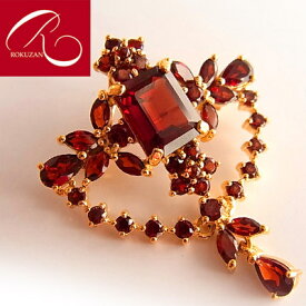 【スーパーセールクーポン有】【碌山】 シルバー ガーネット ブローチ&ペンダントトップ ロクザン シルバー925 シルバー アンティーク ジュエリー グランフル おしゃれ レディース 送料無料 ギフト 贈り物 Overseas Delivery トラベルジュエリー