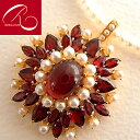 【スーパーセールクーポン有】【碌山】 シルバー ガーネット ペンダントトップ アンティークデザイン SV ガーネット シード パール ペンダント トップ 送料無料 シルバー淡水パール シルバー パール真珠 トラベルジュエリー