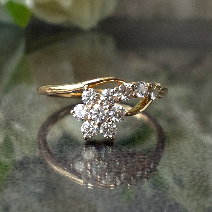 楽天市場】 Pt / K18YG ダイアモンド 0.5ct H&C フラワー リング 