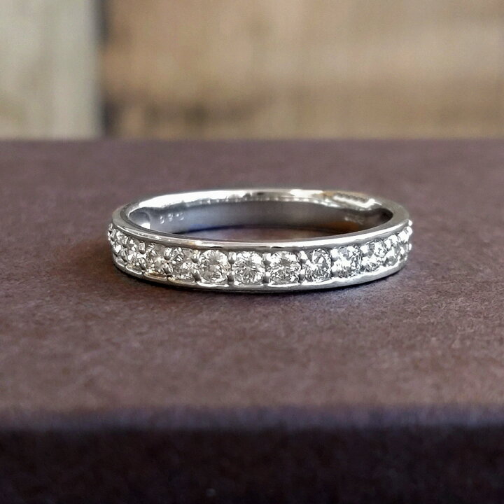 楽天市場】Pt / K18YG ダイアモンド 0.5ct ハーフエタニティリング  
