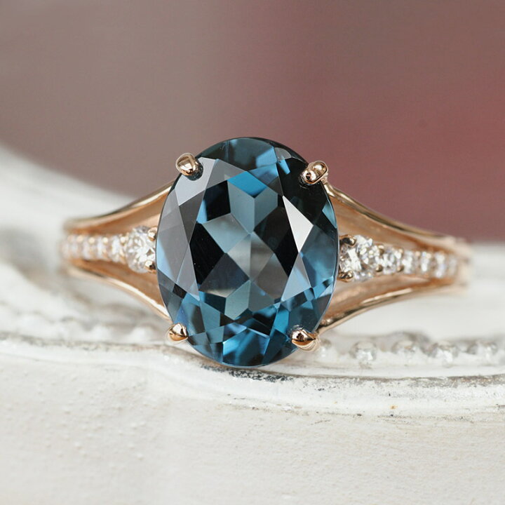 楽天市場】K18ピンクゴールド ロンドンブルートパーズ リング送料無料  