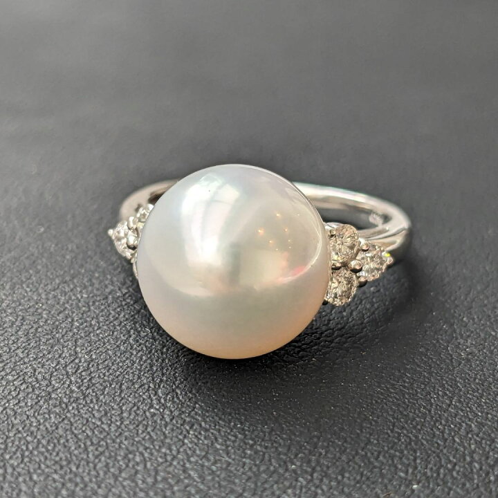 楽天市場】 PT 白蝶 パール ＆ダイヤモンド リング 11号 【H】南洋  