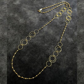 K18 イエローゴールド サークル ロングネックレス約11.6g K18 18K ゴールドジュエリー メタルジュエリー 地金 K18YG 金属アレルギー対応 ジュエリー シンプル ロング ステーションネックレス メタル Made In JAPAN【H】