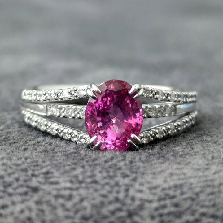楽天市場】プラチナ900 ピンクサファイヤ1.67ctct ダイヤモンド0.17ct 