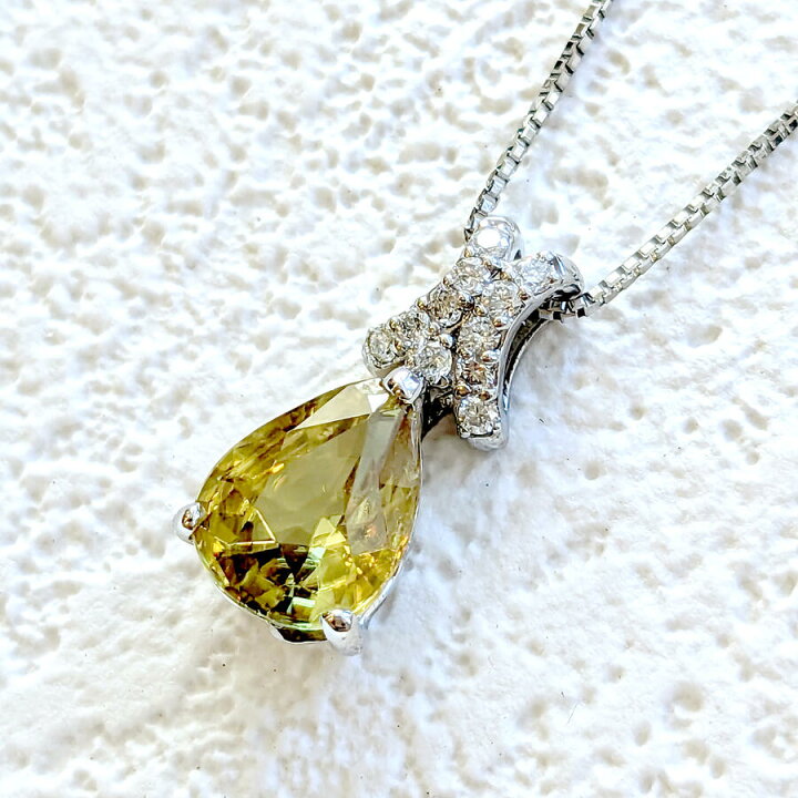 楽天市場】Pt950 スフェーン ダイヤモンド ペンダントネックレスPt950  