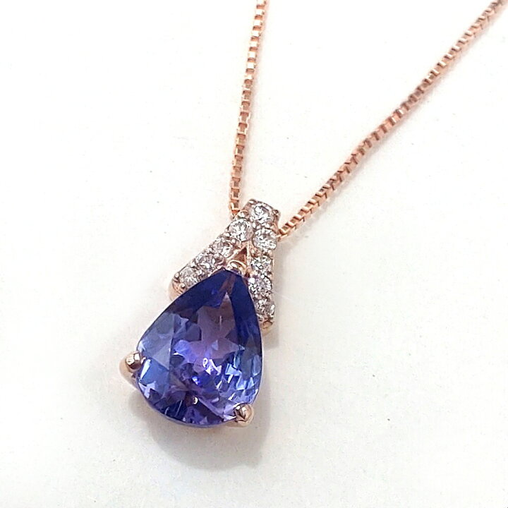 楽天市場】K18PG タンザナイト ダイヤモンド ネックレス K18 18K 18金 