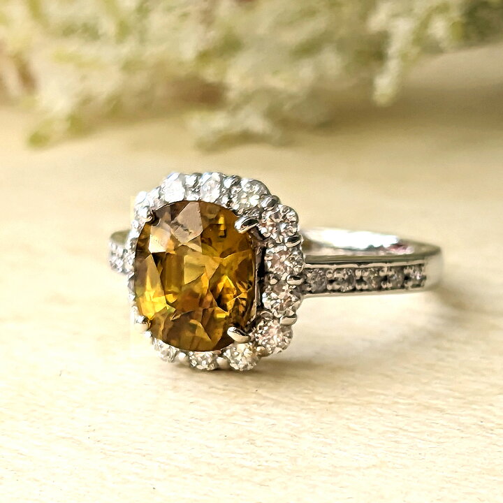 楽天市場】Pt950 スフェーン ダイヤモンド リングPt プラチナ Platinum  