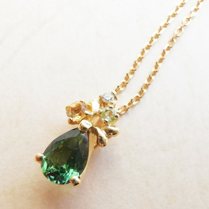 楽天市場】【アウトレット】k18イエローゴールド グリーントルマリン  