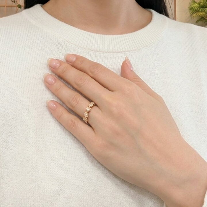 楽天市場】K18ピンク ダイヤモンド フラワーリング 12号K18 18K 18金 