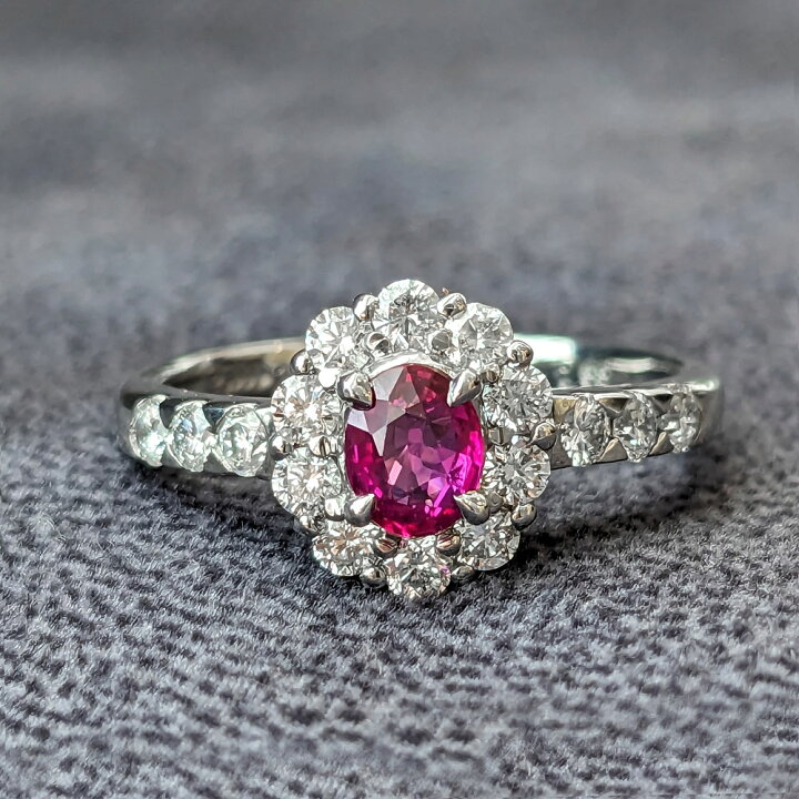 新品】ルビー0.49ct ダイヤモンド リング 鑑別付き （楽天市場】PT  