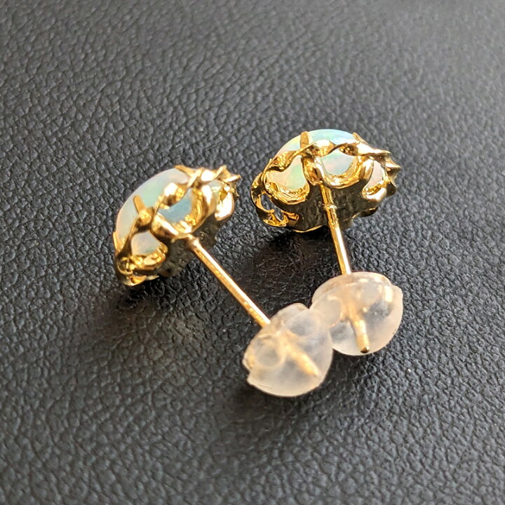 楽天市場】 K18YG オパール 1.6カラット ピアス 天然石 18k K18YG 18金 