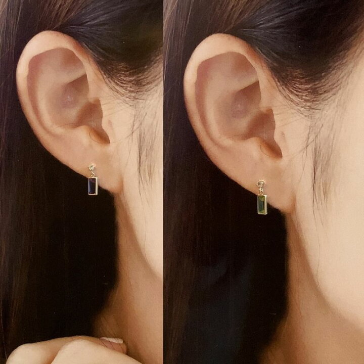 楽天市場】K18yg カラーストーンピアス 送料無料 日本製 MadeinJAPAN  