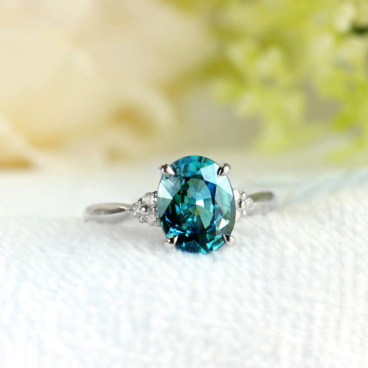 楽天市場】プラチナ 天然ブルージルコン ダイヤモンド リング 12.5号  