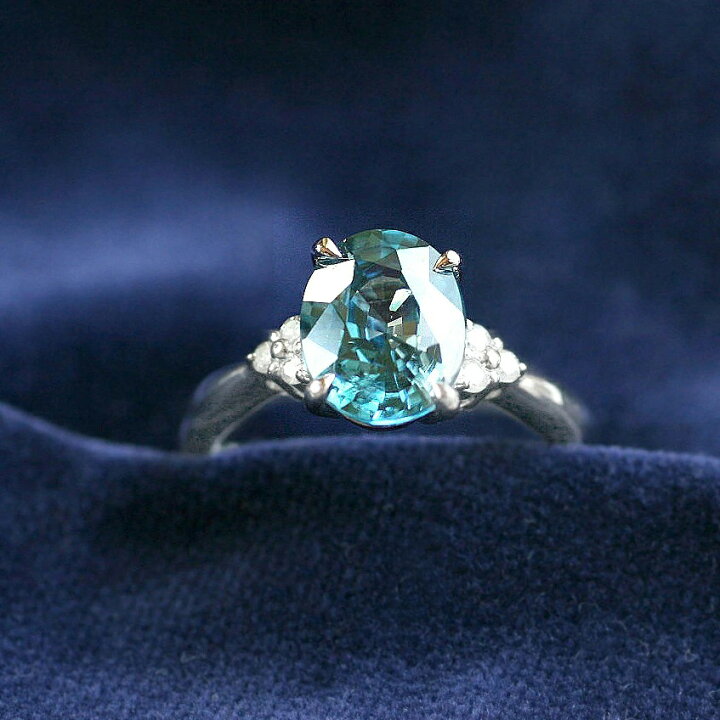 楽天市場】プラチナ 天然ブルージルコン ダイヤモンド リング 12.5号  