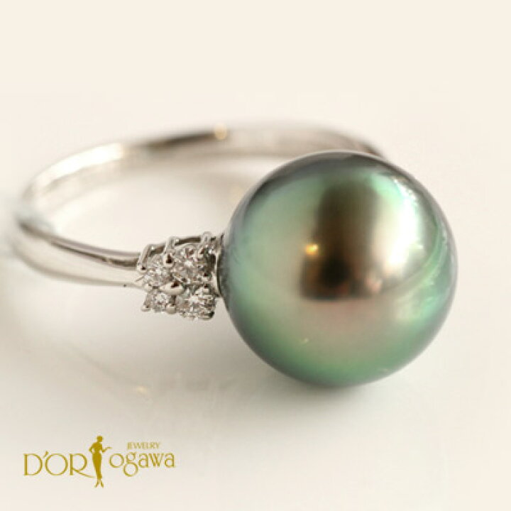 楽天市場】【アウトレット】Pt900 黒蝶パール ・ダイヤモンド リング  