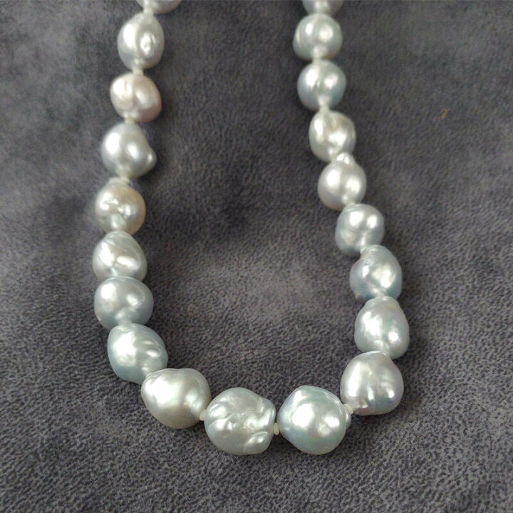 楽天市場】シルバー 白蝶パール (グレー) パール ネックレス バロック  