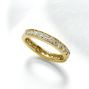 k18 イエローゴールド ダイヤモンド 1カラット フルエタニティリング ダイヤモンド 1.0カラット フルエタニティ 1ct リング k18YG フチあり レール留め リング 指輪 記念日 誕生日 ご褒美 10周年 4