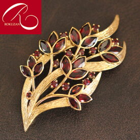 【スーパーセールクーポン有】【碌山】 シルバーガーネット ブローチ ロクザン シルバー925 シルバー アンティーク ジュエリー おしゃれ レディース 送料無料 ギフト 贈り物 花 フラワー Overseas Delivery トラベルジュエリー