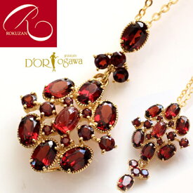 【碌山】 ガーネット ペンダントペンダントトップ アンティーク ジュエリー おしゃれ レディース 送料無料 4.9カラット 2way ペンダントトップ 1月誕生石 ギフト トラベルジュエリー