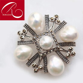 【スーパーセールクーポン有】【碌山】 シルバー 淡水パール 淡水真珠 ブローチ&ペンダントトップロクザン シルバー925 シルバー アンティーク ジュエリー レディース 送料無料 結婚式 参観日 母 ママスーツ トラベルジュエリー