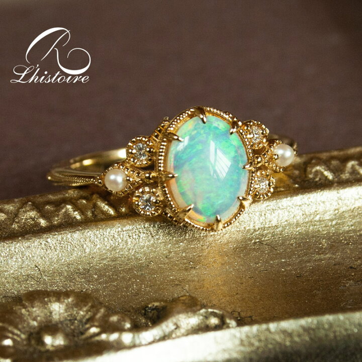 楽天市場】【碌山 】リストワール k18YG k10YG オパール リング  