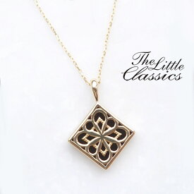 《トップのみ販売可能です》【碌山】リトルクラシックス k10 または k18 イエローゴールド オニキス スクエア リバーシブル ペンダント K10 10K 10金k18K10YG k18YG 8月 誕生石 2way カラーストーン