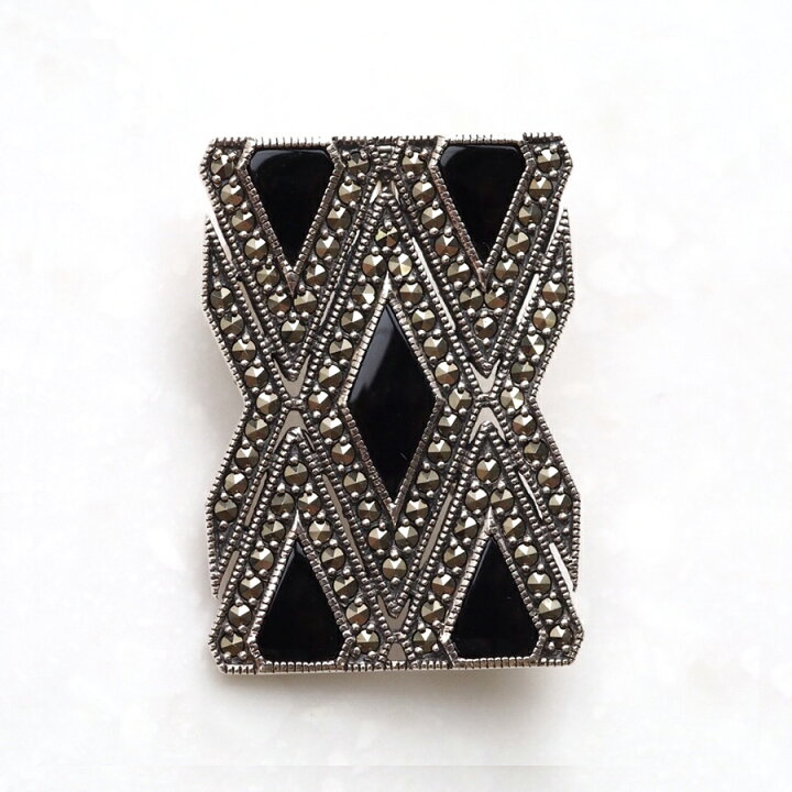 楽天市場】【碌山】 シルバー オニキス＆マーカサイト ペンダント  