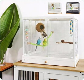 鳥かご　大型　鳥小屋　バードケージ　透明ドア　横網