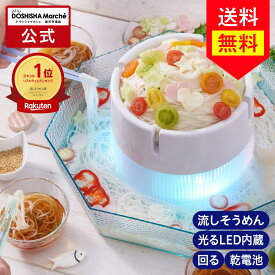 【公式通販】ひんやり流しそうめん DWT-19｜光る LED内蔵 乾電池式 流しそうめん器 流しそうめん機 素麺 そーめん ひやむぎ 冷や麦 冷麦 冷たい 氷 おしゃれ かわいい 洗える コンパクト パーティー 簡単 手軽 屋外 家庭用 ドウシシャ