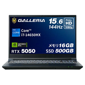 �K�����A �Q�[�~���O�m�[�gPC �m�[�g�p�\�R�� Core i7-14650HX RTX 5050 ������ 16GB / SSD 500GB Windows 11 Home 15.6�C���` 144Hz GALLERIA RL7C-R55-5N 18723-3485