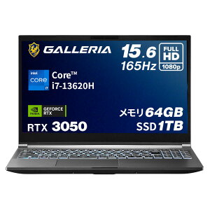 �K�����A �Q�[�~���O�m�[�gPC �m�[�g�p�\�R�� Core i7-13620H RTX 3050 ������ 64GB / SSD 1TB Windows 11 Home 15.6�C���` 165Hz GALLERIA RL7C-R35-5N 20306-3421