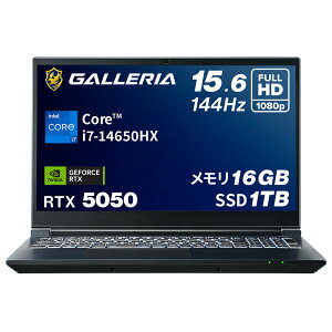 �K�����A �Q�[�~���O�m�[�gPC �m�[�g�p�\�R�� Core i7-14650HX RTX 5050 ������ 16GB / SSD 1TB Windows 11 Home 15.6�C���` 144Hz GALLERIA RL7C-R55-5N 20334-3409