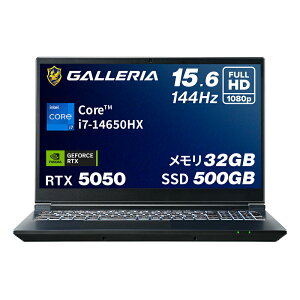 �K�����A �Q�[�~���O�m�[�gPC �m�[�g�p�\�R�� Core i7-14650HX RTX 5050 ������ 32GB / SSD 500GB Windows 11 Home 15.6�C���` 144Hz GALLERIA RL7C-R55-5N 20336-3408