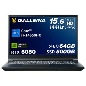 �K�����A �Q�[�~���O�m�[�gPC �m�[�g�p�\�R�� Core i7-14650HX RTX 5050 ������ 64GB / SSD 500GB Windows 11 Home 15.6�C���` 144Hz GALLERIA RL7C-R55-5N 20339-3407